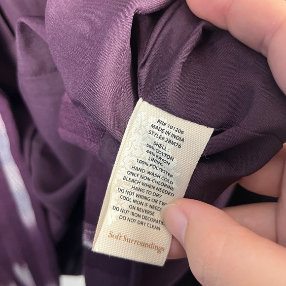 Soft Surroundings Women's Jacket Blazer Topkapi Ikat Printed Beaded Purple XL - Picture 7 of 8